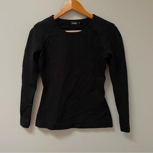 Kate Spade Saturday Women's Black Long Sleeve Crew Neck Top Size XS